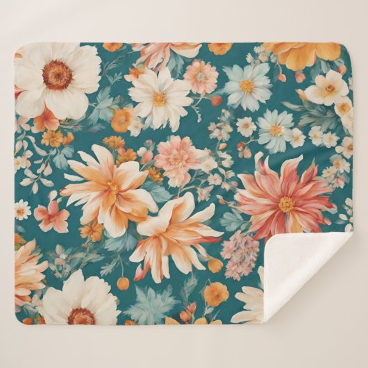 驚くほど繊細な花 シェルパブランケット (正面(横))