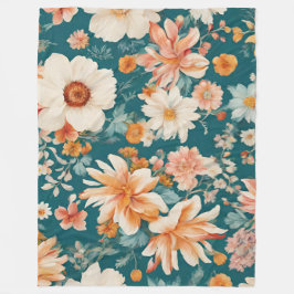 驚くほど繊細な花 フリースブランケット