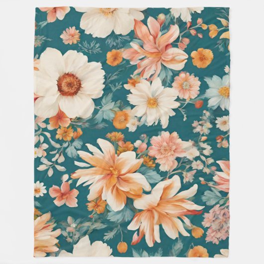 驚くほど繊細な花 フリースブランケット (正面)