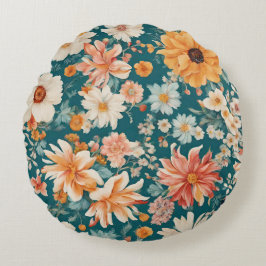 驚くほど繊細な花 ラウンドクッション