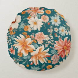驚くほど繊細な花 ラウンドクッション