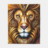 驚くほど美しいゴールデンライオン フリースブランケット (正面)