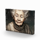 驚くほど美しい老婦人デジタルアート フォトブロック (右)