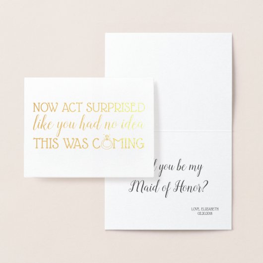 驚く行為無し-おもしろいな新婦付添人の提案 箔カード (ディスプレー)