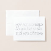 驚く行為無し-おもしろいな新婦付添人の頼むこと 箔カード (封筒付き正面)