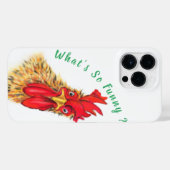 驚よくはしゃぐいた雄鶏おもしろい iPhoneケース (裏面横)