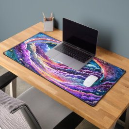 驚カラフルくべき水彩外空間デザイン デスクマット