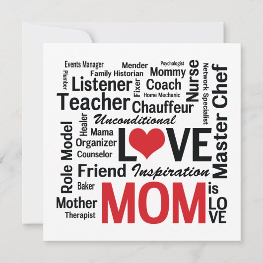 驚数々のくべき仕事の母の日または誕生日 招待状 (裏面)