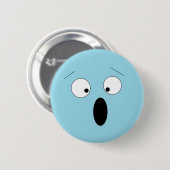 驚淡い色のいたショック間抜け顔 缶バッジ (正面&裏面)