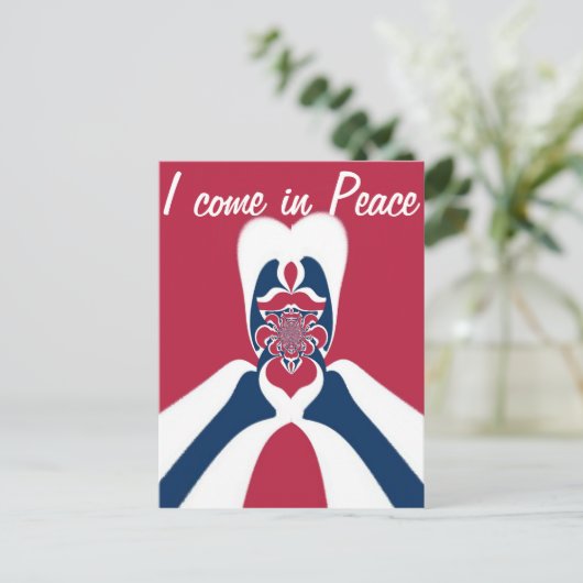 驚異の抽象的E.T.アートプリント ポストカード (スタンド正面)