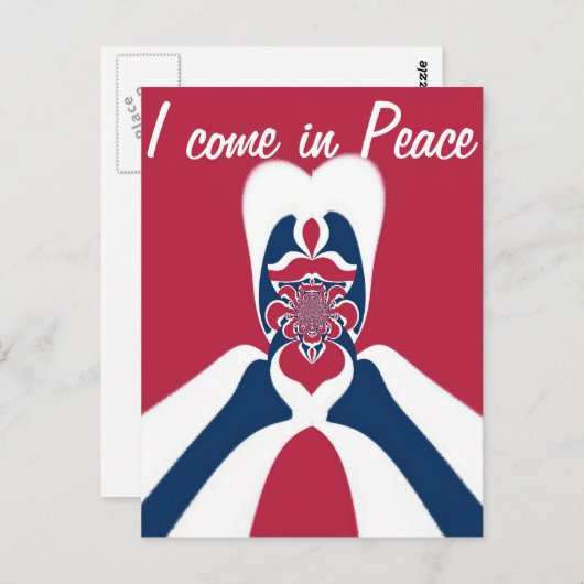 驚異の抽象的E.T.アートプリント ポストカード (正面/裏面)