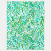 驚異の種族のBeachy Bohoのイカットの水彩画の低下 フリースブランケット (正面)