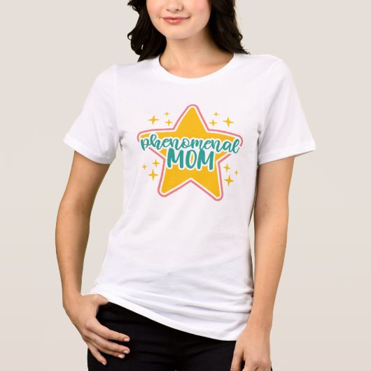 驚異的な母 – 明るく輝く星! トライブレンドTシャツ (正面)