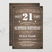 驚素朴きの21歳誕生日招待状 招待状 (正面/裏面)