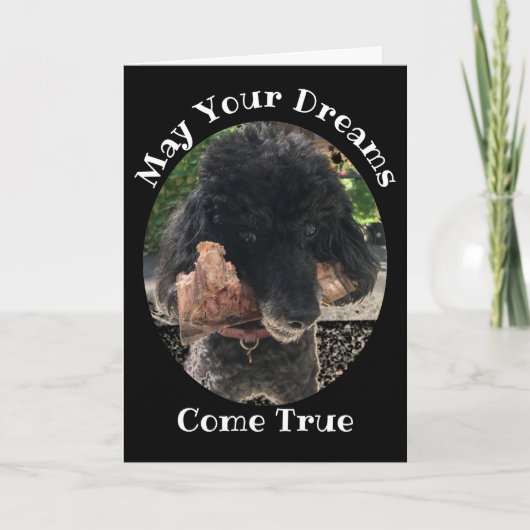 骨おもしろい犬カード付き誕生日 カード (正面)