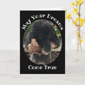 骨おもしろい犬カード付き誕生日 カード (黄色い花)