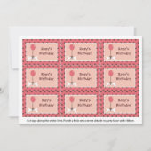 骨および気球犬の女の子のパーティーのメッセージカード 招待状 (正面)