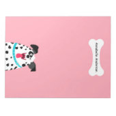 骨がパーソナライズされた犬 ノートパッド (正面)