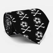 骨が交差した図形のサッカーボール ネクタイ (ロール)