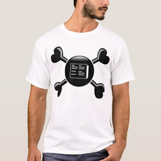 骨が交差した図形のジャーナリズム Tシャツ (正面)