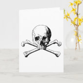 骨が交差した図形のスカル カード (黄色い花)