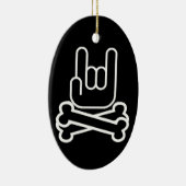 骨が交差した図形の石手 セラミックオーナメント (右)