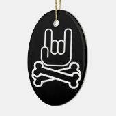 骨が交差した図形の石手 セラミックオーナメント (左)