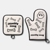 骨が出た！ 鍋つかみ&鍋敷きセット (正面)