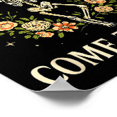 骨が生き返り踊る 花のスケルトン ポスター (角)