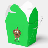 骨が緑の茶色パーソナライズされたの犬 フェイバーボックス (オープン)