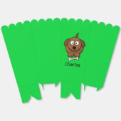 骨が緑の茶色パーソナライズされたの犬 フェイバーボックス (見開き)