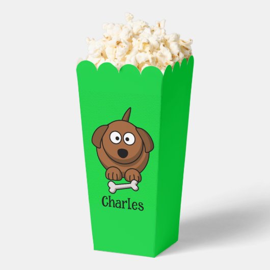 骨が緑の茶色パーソナライズされたの犬 フェイバーボックス (はじけた状態)