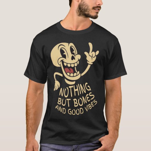 骨だけどポジティブ Tシャツ (正面)