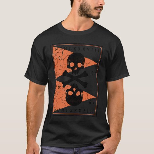 骨とスカル海賊3 Tシャツ (正面)