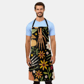 骨とフローラeの継ぎ目のないハロウィーン エプロン (着用した状態)