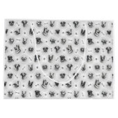 骨と前絵のある犬のパターン ラージペーパーバッグ (裏面)