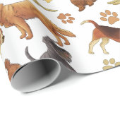 骨と足の模様の可愛い子犬 ラッピングペーパー (ロールコーナー)