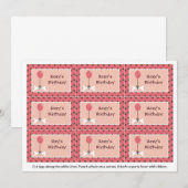 骨と風船の犬の女の子のパーティーファビュラス タグ 招待状 (正面/裏面)