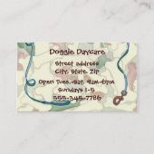 骨と首付きペット犬ビジネスカード 名刺 (正面)