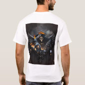 骨と魔法、神秘的なサイコロとスケルトン。 Tシャツ (裏面)