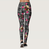 骨に悪いパグの骨が交差した図形 レギンス (裏面)