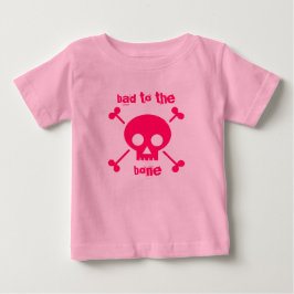 骨に悪い可愛いピンクのハロウィーンツツ ベビーTシャツ