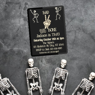 骨に悪い skeleton の誕生日パーティー 招待状
