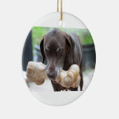 骨のあるドイツの短いポインタ セラミックオーナメント (右)