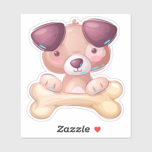 骨のある子犬 シール (シート)