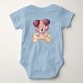 骨のある子犬 ベビーボディスーツ (裏面)