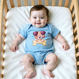 骨のある子犬 ベビーボディスーツ