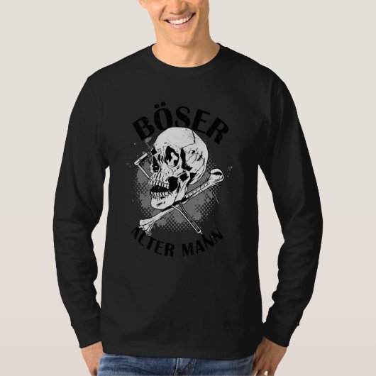 骨のある悪い老人スカルスカル Tシャツ (正面)