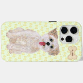 骨のあるMorkieとテキスト Case-Mate iPhoneケース (裏面 (横))