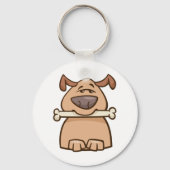 骨のキーチェーンを持つ茶色の犬 キーホルダー (裏面)